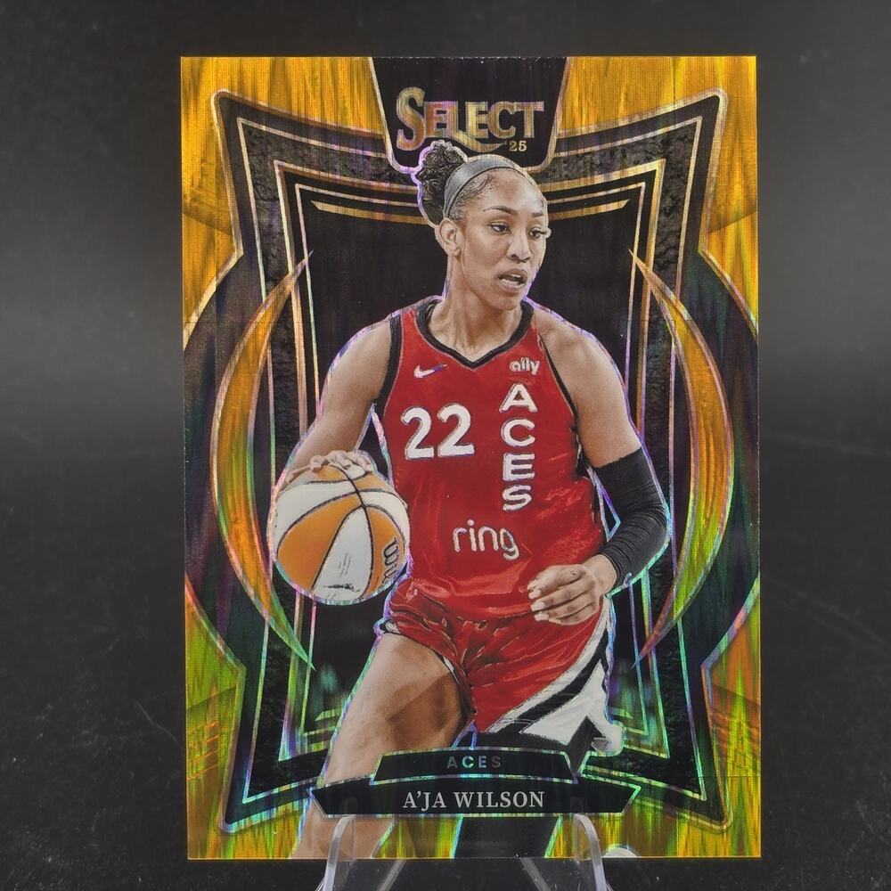 2025 Panini Select WNBA A'Ja Wilson Gold Flash Concourse 7/10 #56 Aces